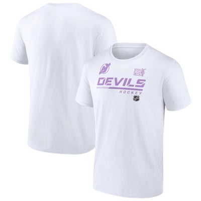 New Jersey Devils NHL Hockey Fights Cancer T-Shirt - White