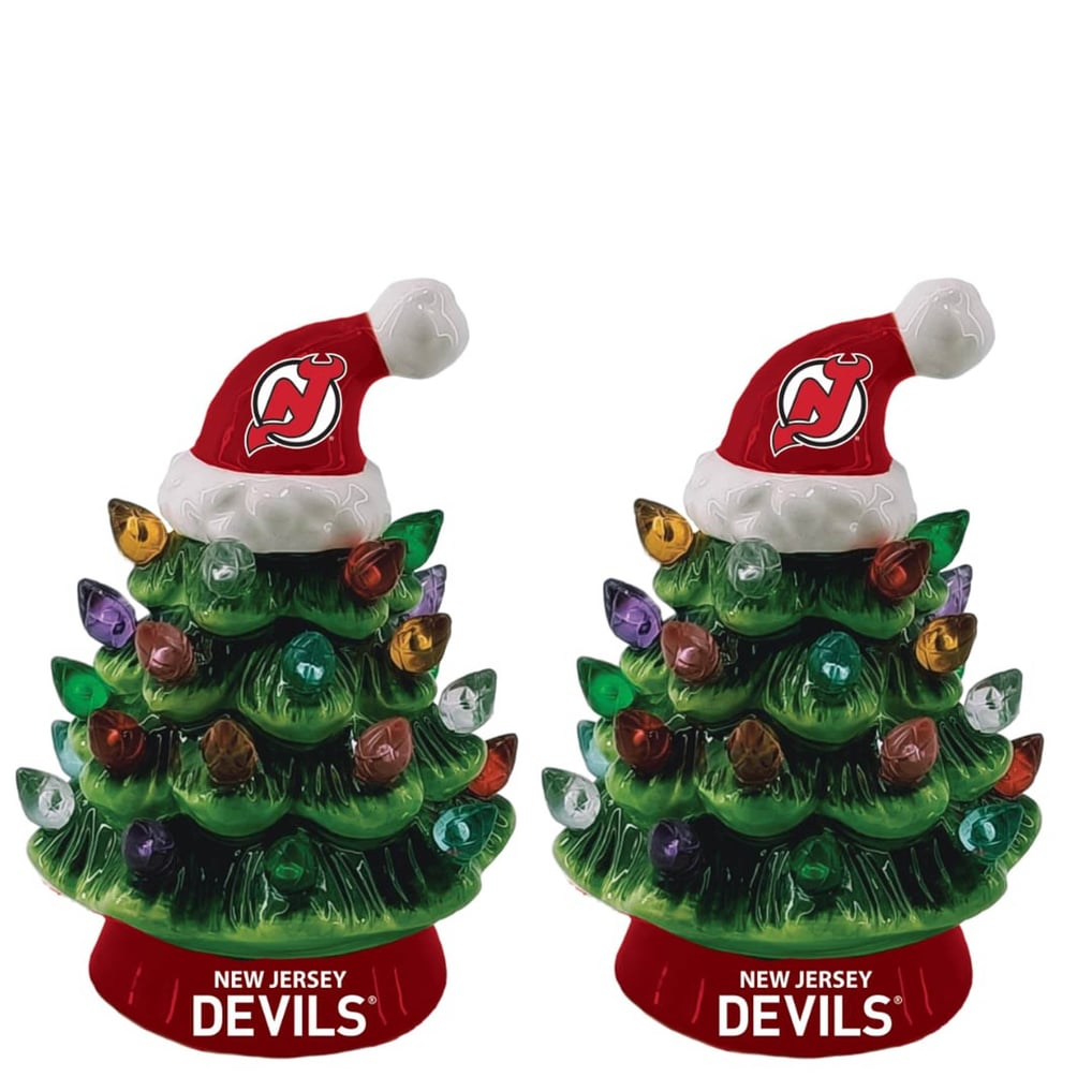 New Jersey Devils 2-Pack 4" Ceramic LED Christmas Tree Set