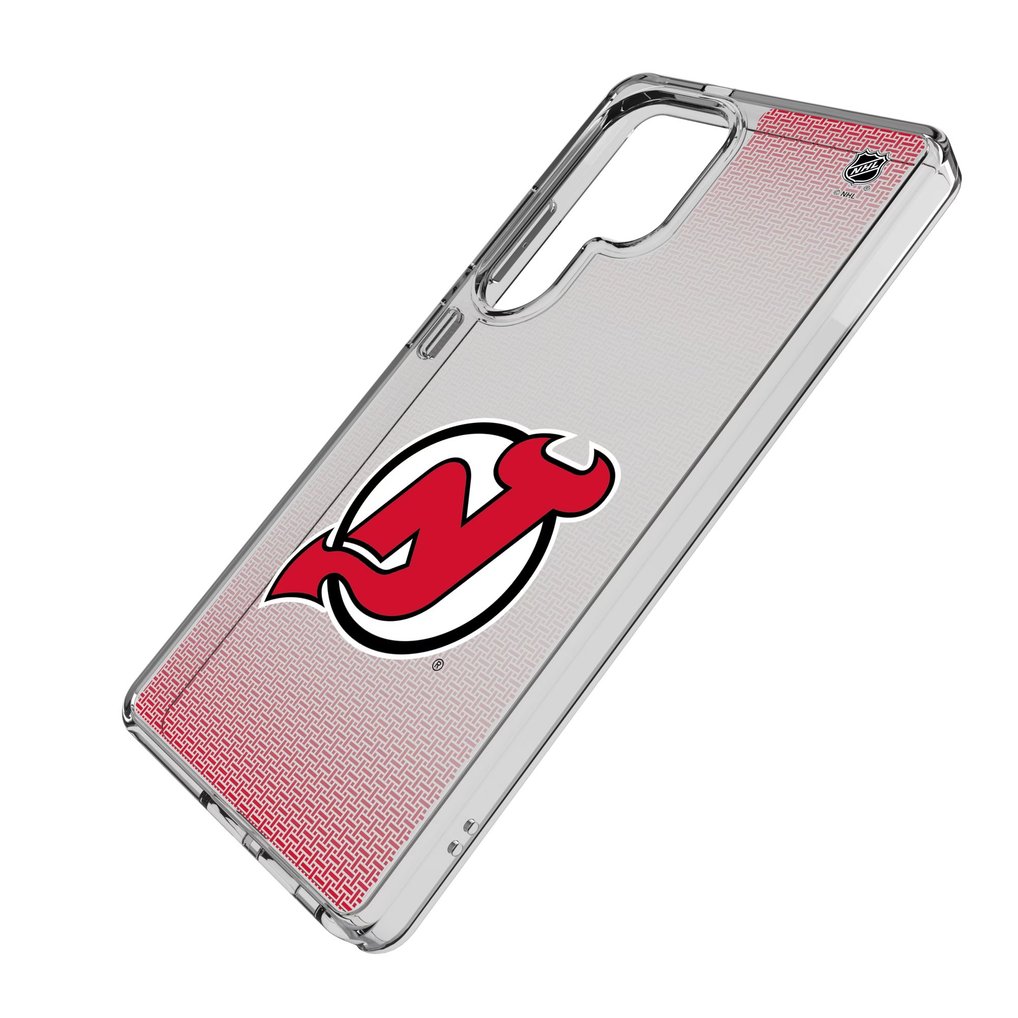 New Jersey Devils Linen Logo Galaxy Clear Case