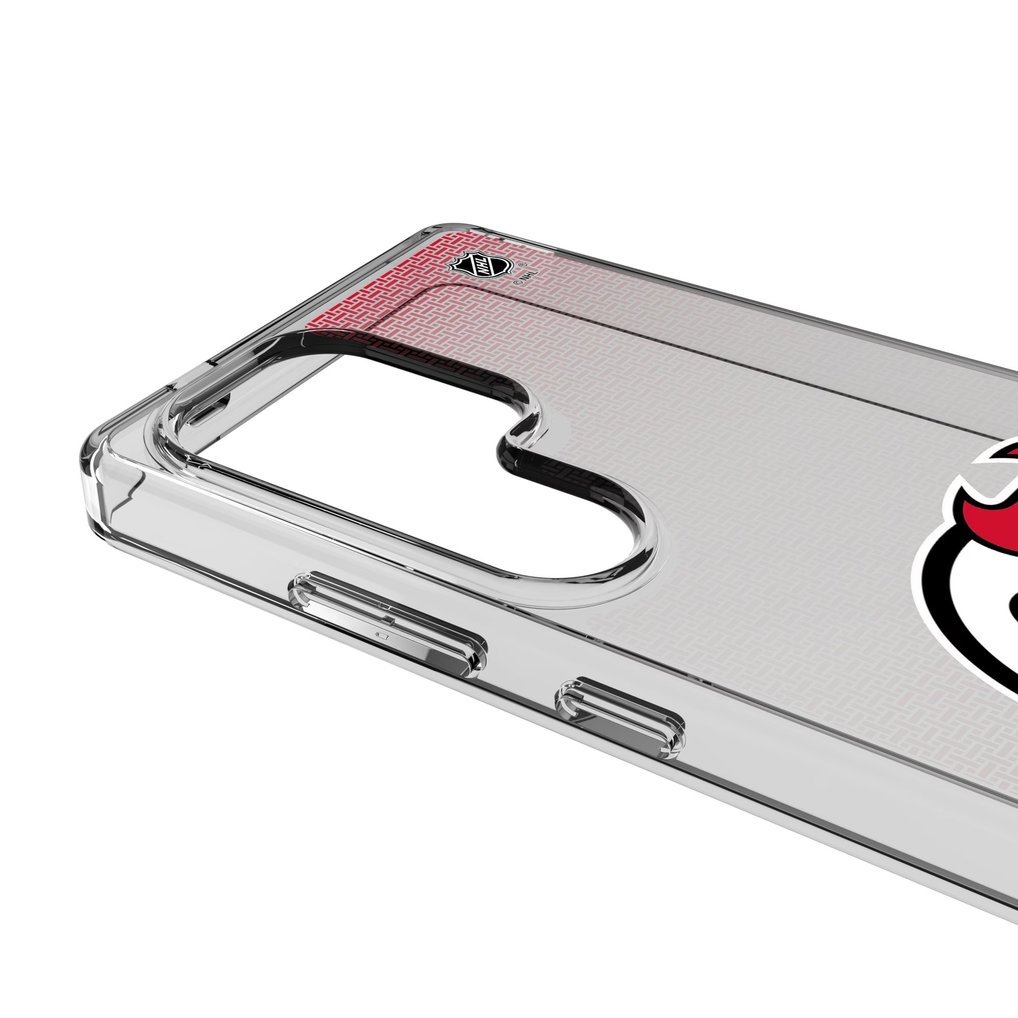 New Jersey Devils Linen Logo Galaxy Clear Case