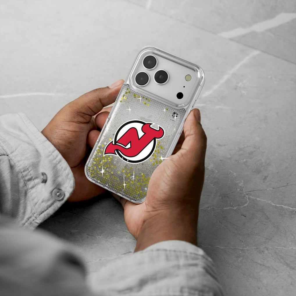 New Jersey Devils Linen Logo iPhone Glitter Case