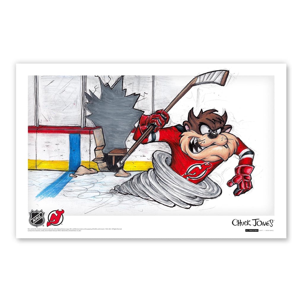 Tasmanian Devil New Jersey Devils 11" x 17" Looney Tunes Poster Print 