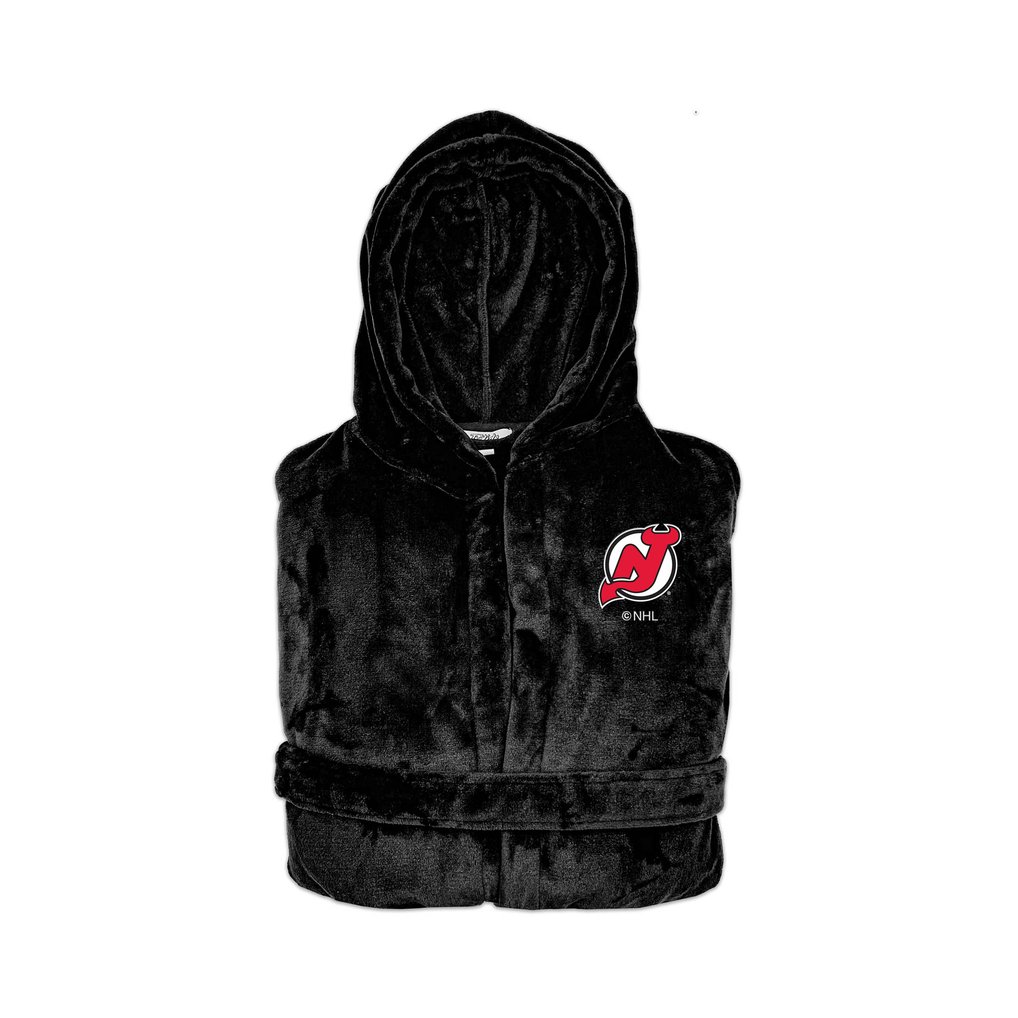  New Jersey Devils ISlide Unisex Adult NHL Black Hooded Robe - Black