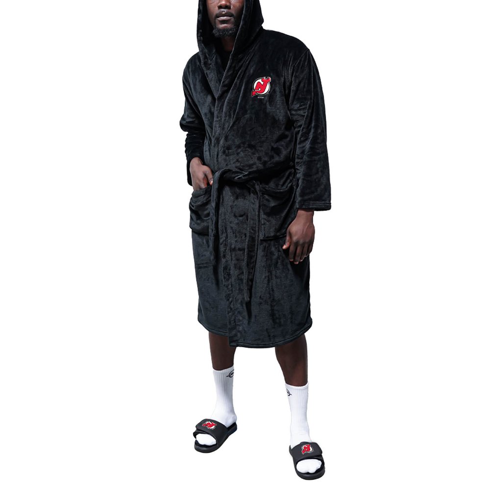 New Jersey Devils ISlide Unisex Adult NHL Black Hooded Robe - Black
