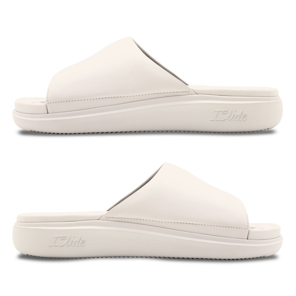 New Jersey Devils ISlide Unisex Primary Motive Slide Sandals - Cream