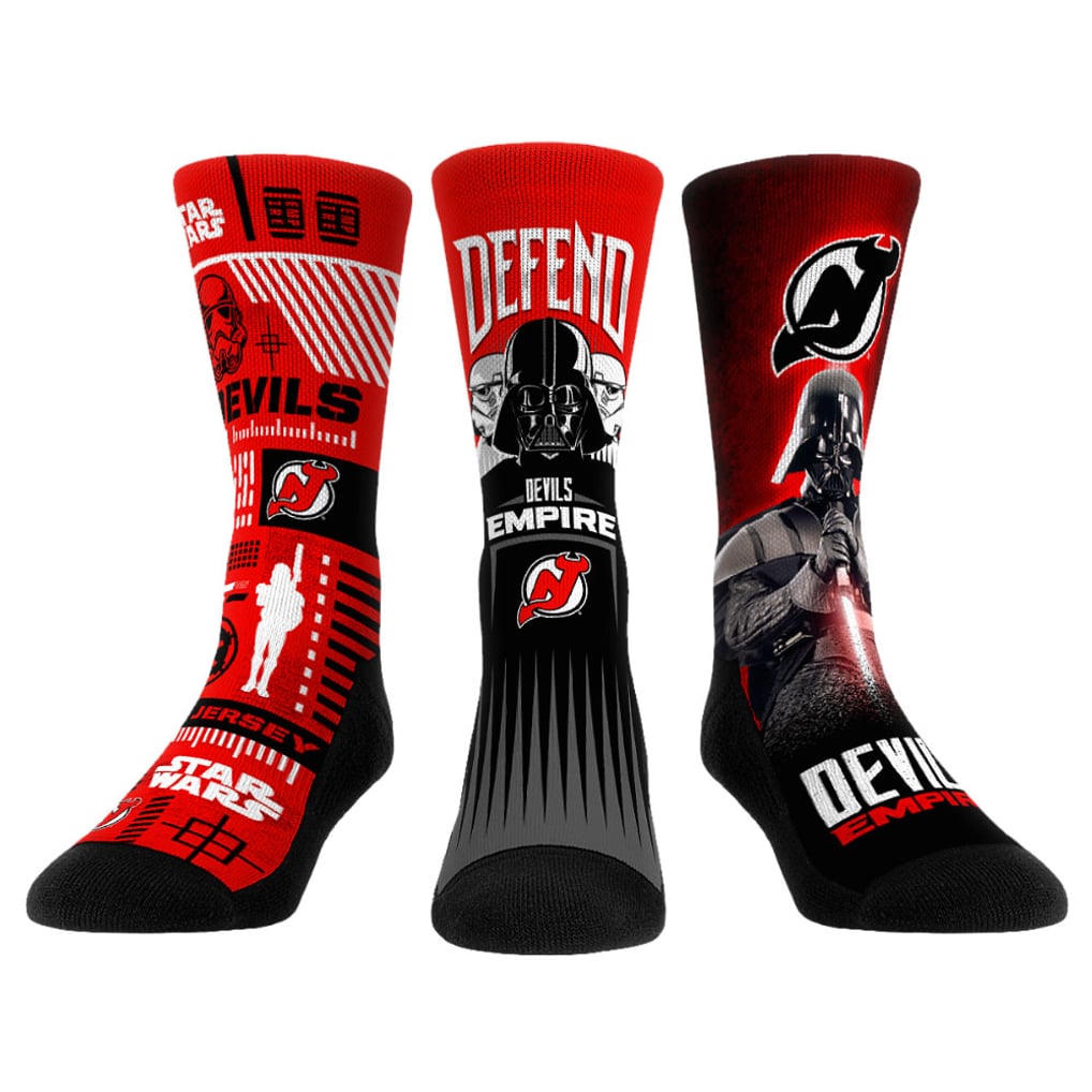 Darth Vader & Stormtrooper New Jersey Devils Rock Em Socks Star Wars Three-Pack Crew Socks Set