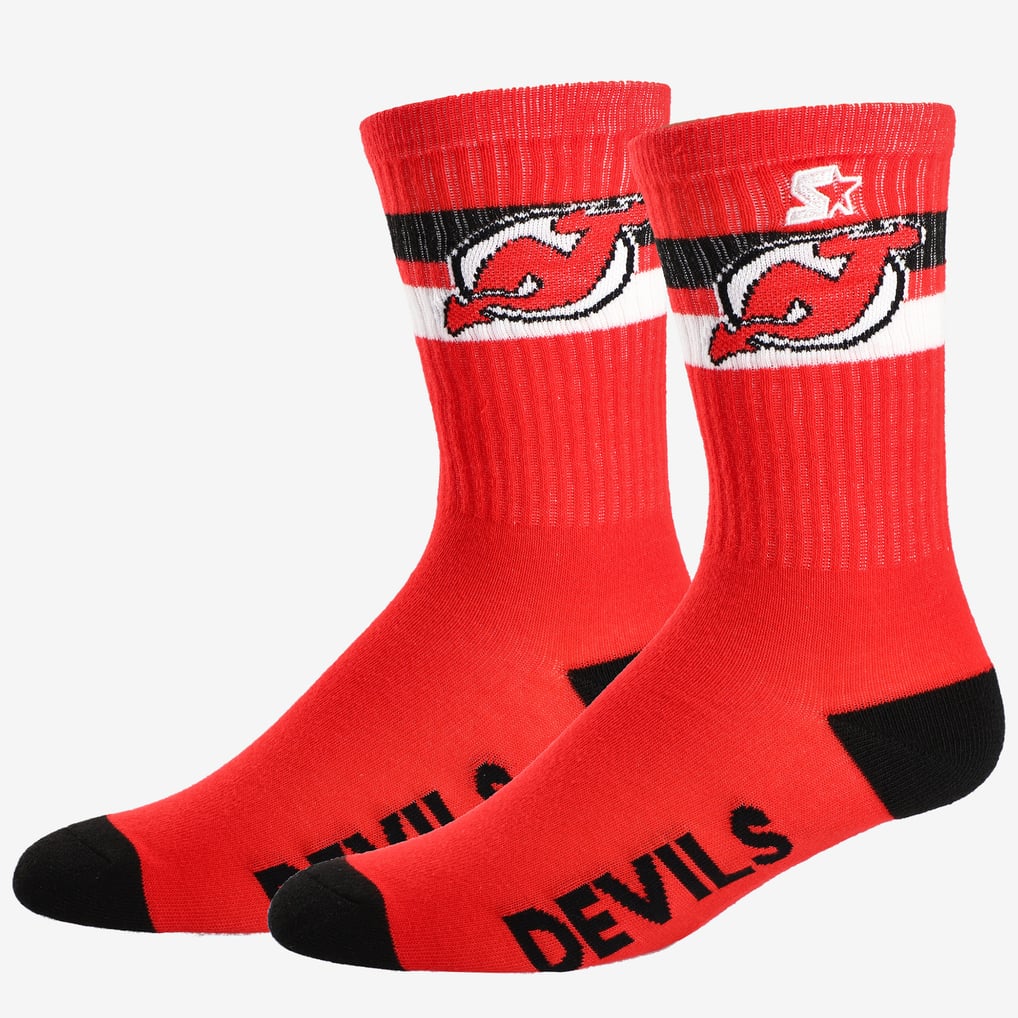  New Jersey Devils Starter Unisex Team Color Two-Stripe Crew Socks