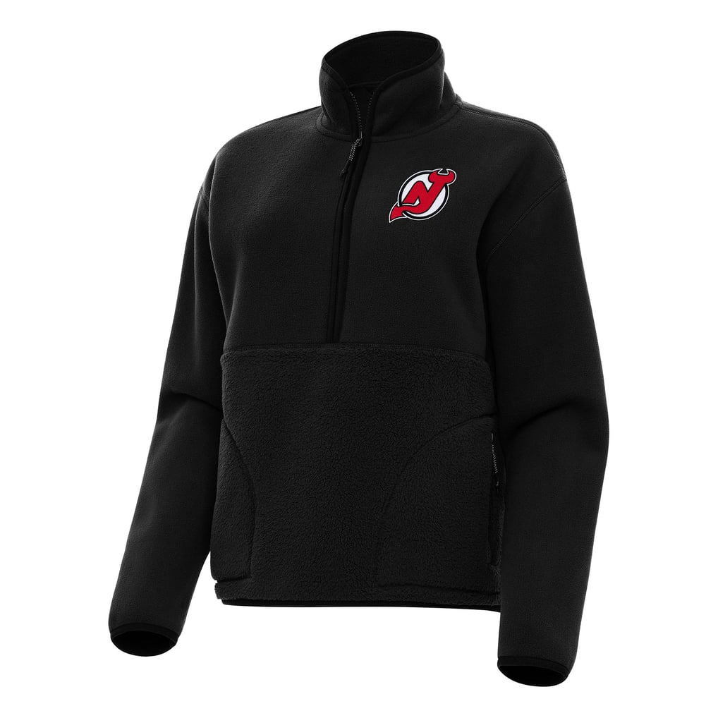 New Jersey Devils Antigua Women's Figure Half-Zip Pullover Sweatshirt - Black