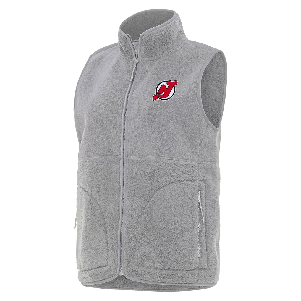  New Jersey Devils Antigua Women's Nostalgic Full-Zip Vest - Gray