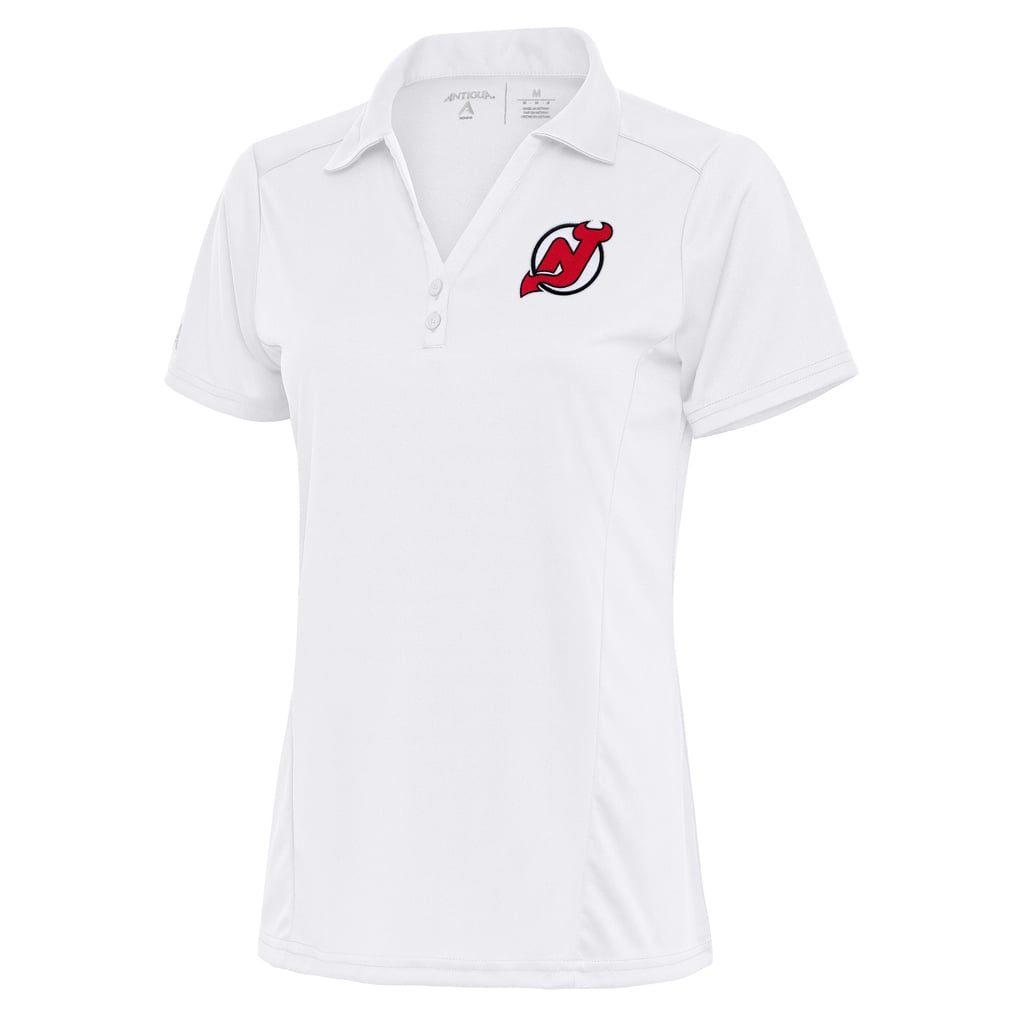 New Jersey Devils Antigua Women's Team Logo Tribute Polo - White