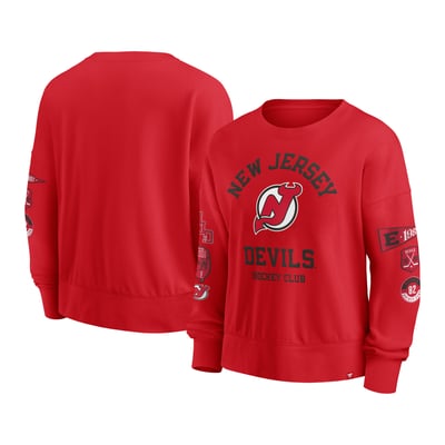 New Jersey Devils Fanatics Women's Go Team Pullover Sweatshirt - Red
