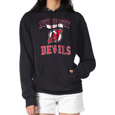 New Jersey Devils G-III 4Her by Carl Banks Women's Team Logo Tri-Blend Fleece Pullover Hoodie - Black