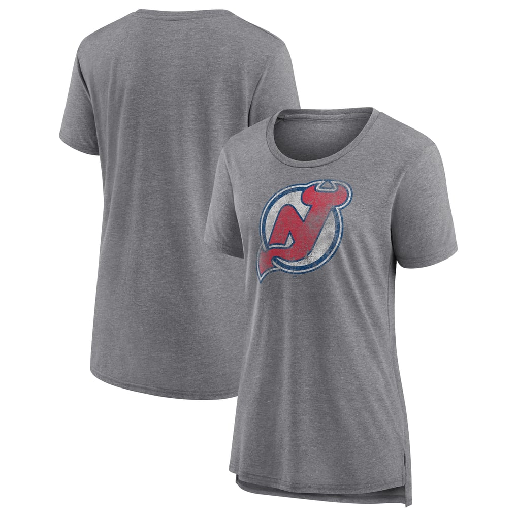  New Jersey Devils Women's Slow Whistle Tri-Blend T-Shirt - Gray