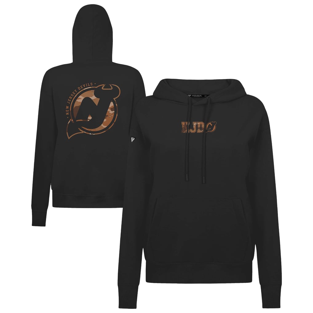 New Jersey Devils Levelwear Women's Desert Camo Adorn Battalion Pullover Hoodie - Black