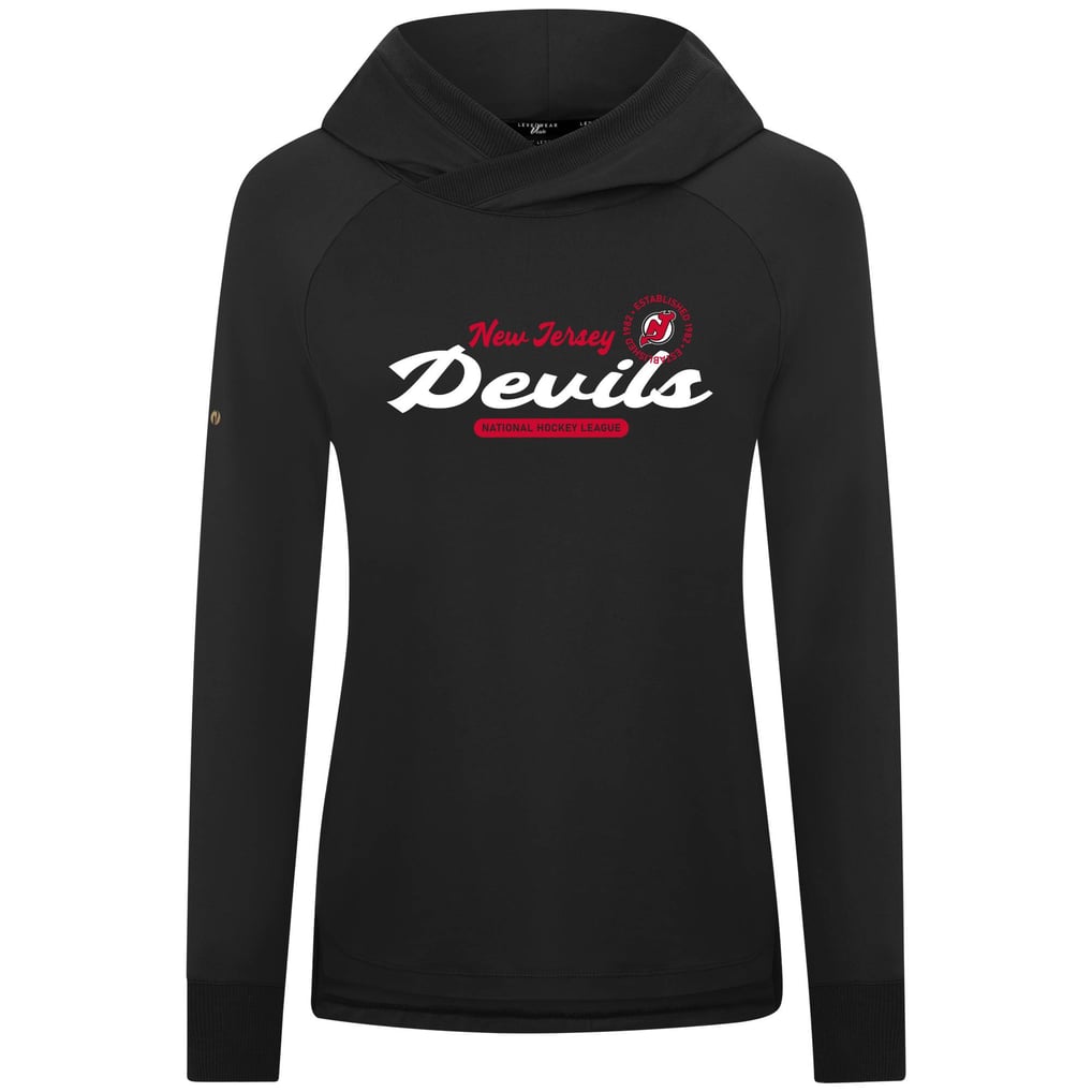  New Jersey Devils Levelwear Women's Slender Monument Raglan Pullover Hoodie - Black