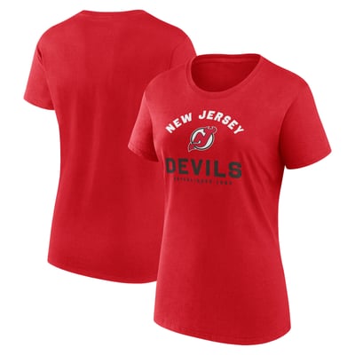 New Jersey Devils Logo Athletic Women's Unrivaled T-Shirt - Red