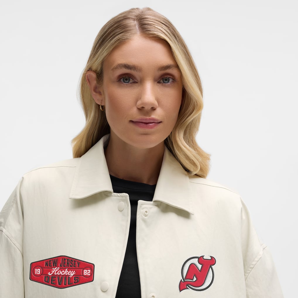 New Jersey Devils lululemon Women's Coach's Full-Button Jacket - Heathered Bone