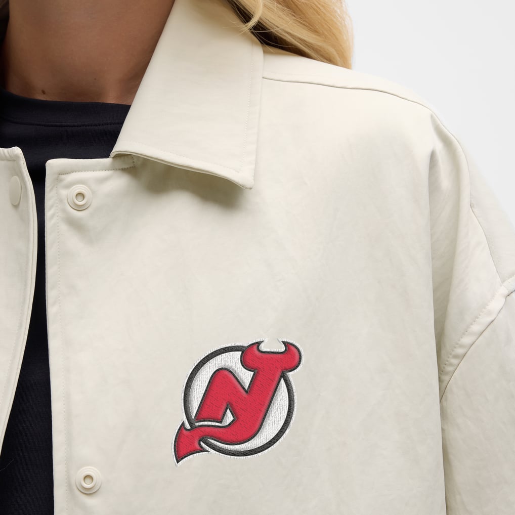 New Jersey Devils lululemon Women's Coach's Full-Button Jacket - Heathered Bone