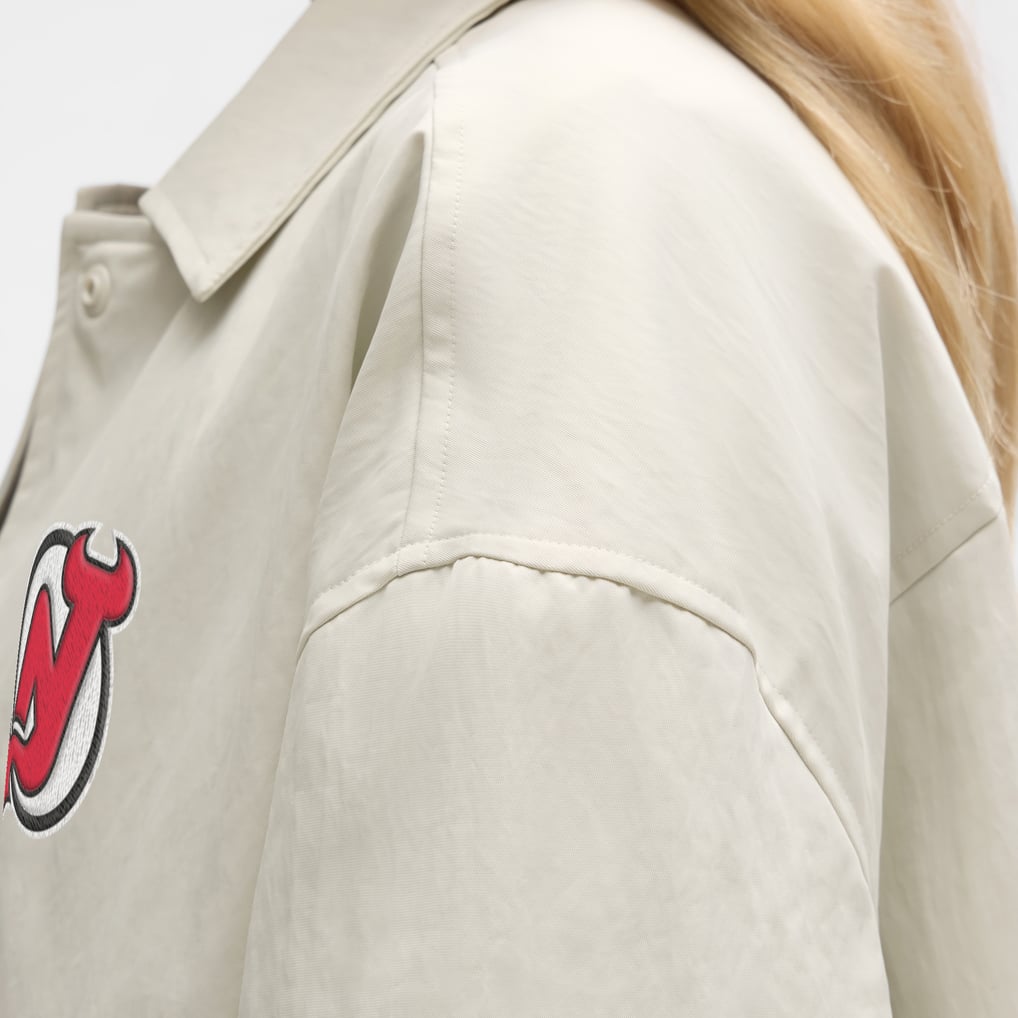 New Jersey Devils lululemon Women's Coach's Full-Button Jacket - Heathered Bone