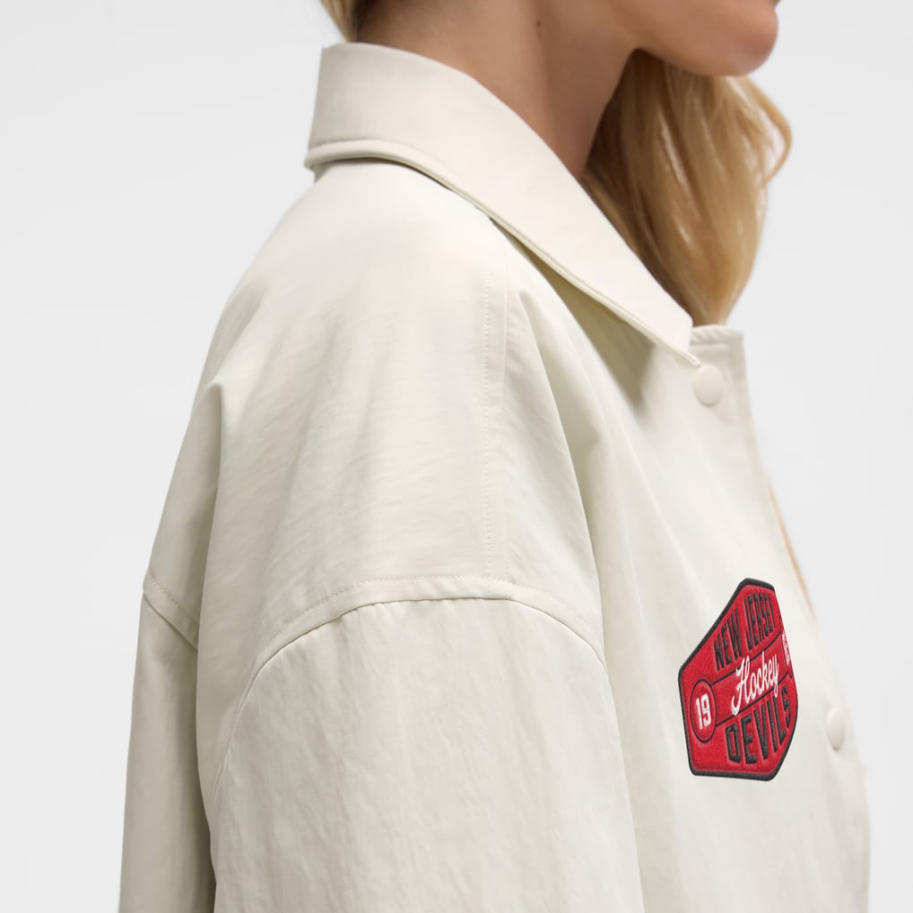 New Jersey Devils lululemon Women's Coach's Full-Button Jacket - Heathered Bone