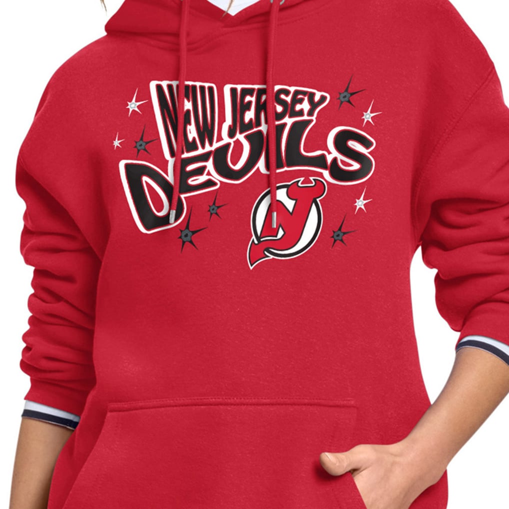 New Jersey Devils Starter Women's Fireworks Fleece Hoodie - Red