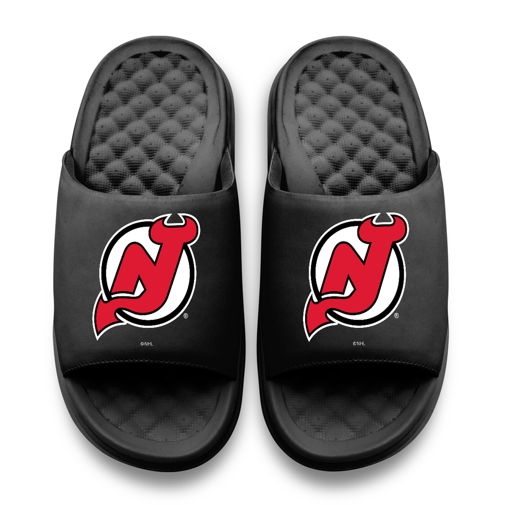 New Jersey Devils ISlide Youth Primary Motive Slide Sandals - Black