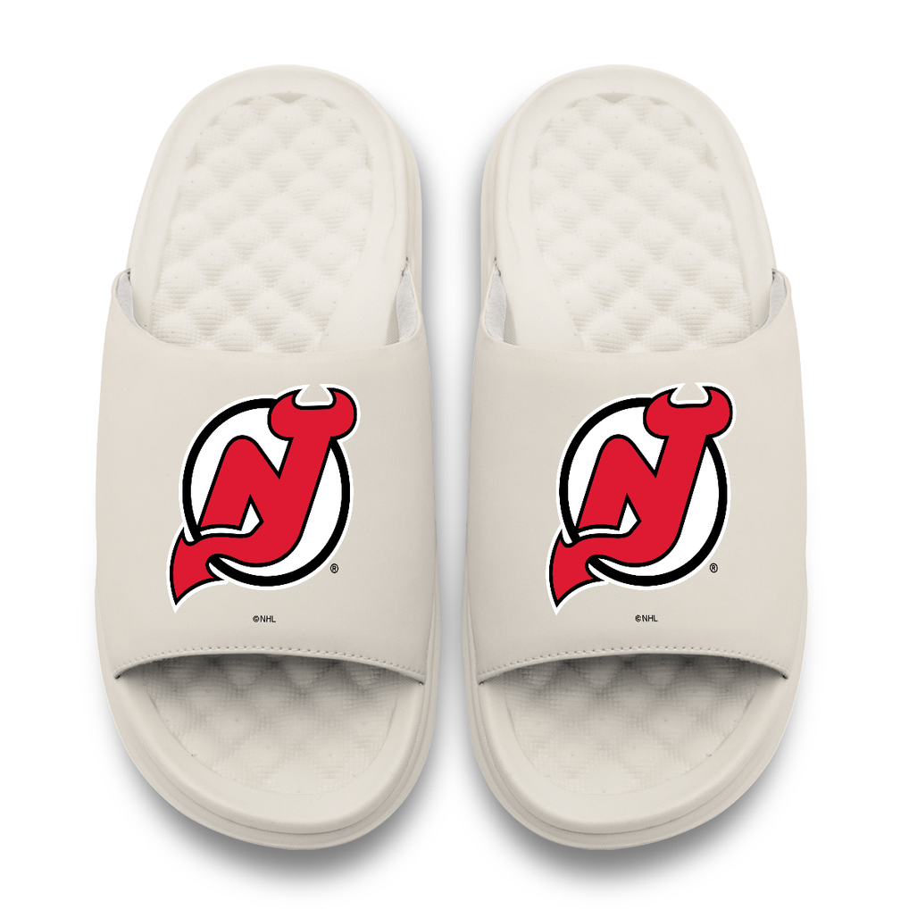 New Jersey Devils ISlide Youth Primary Motive Slide Sandals - Cream