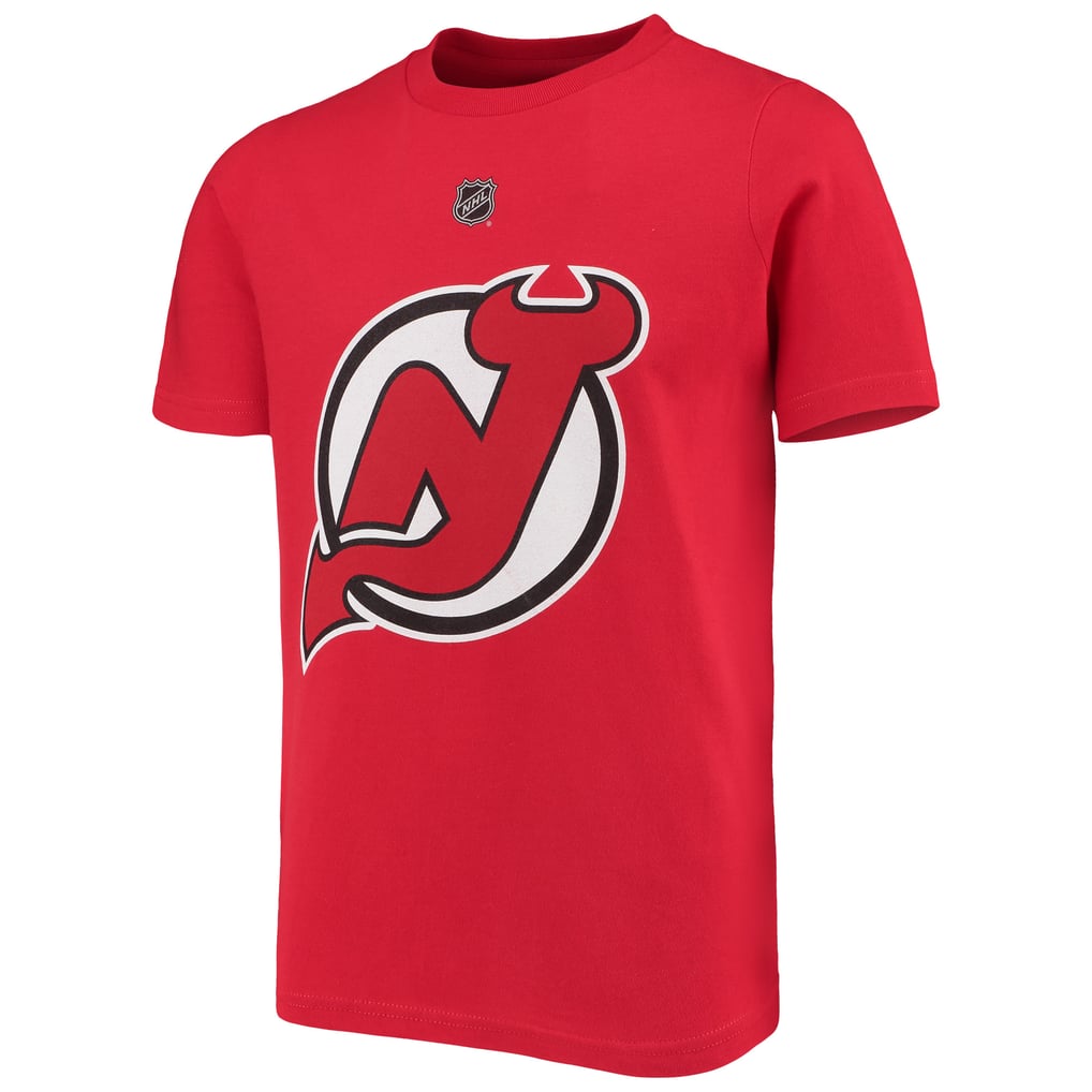 Jack Hughes New Jersey Devils Youth Player Name & Number T-Shirt - Red