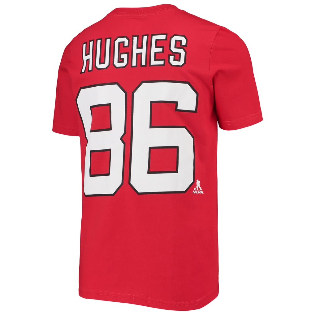 Jack Hughes New Jersey Devils Youth Player Name & Number T-Shirt - Red