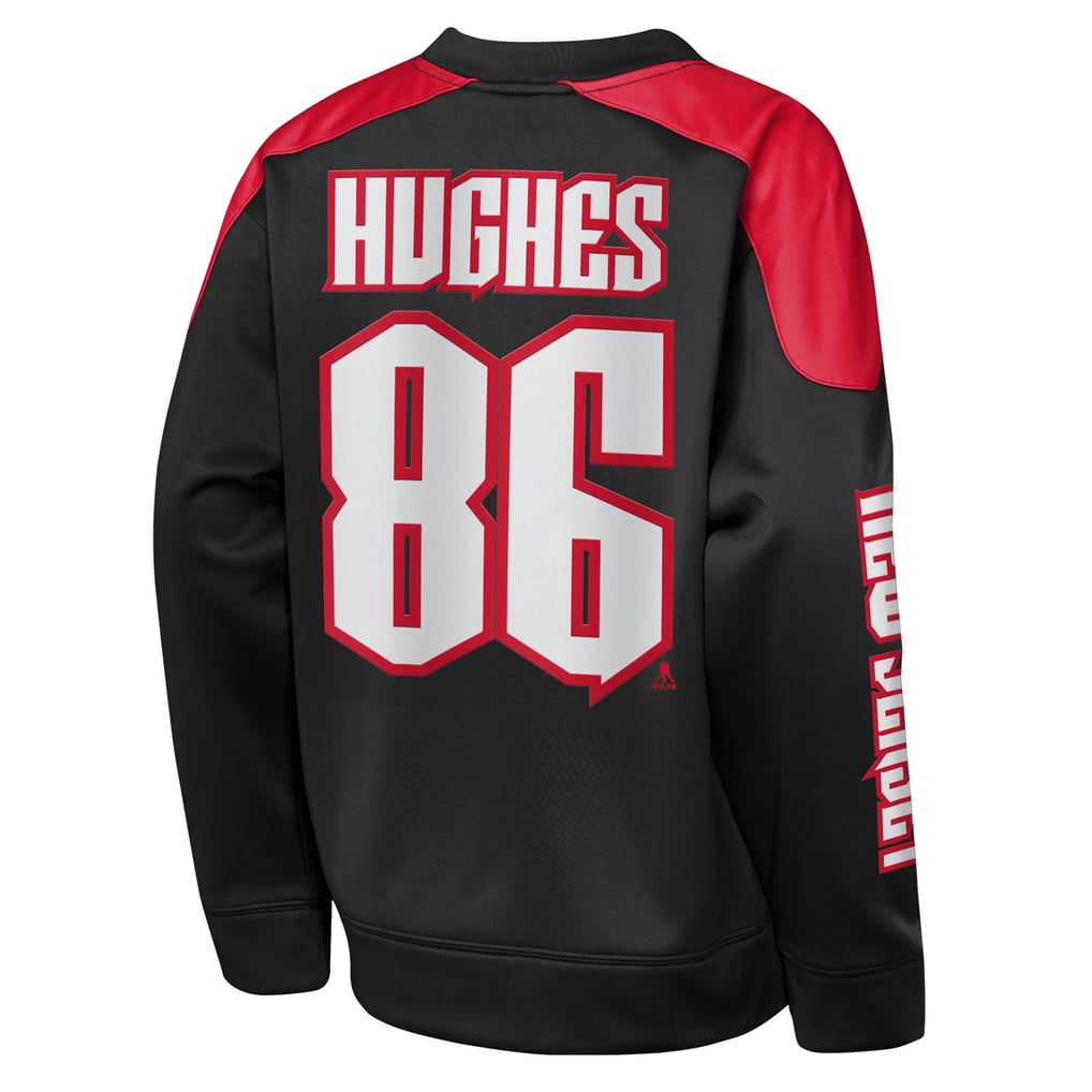 Jack Hughes New Jersey Devils Outerstuff Youth Best Defense Name & Number Crewneck Sweatshirt - Black