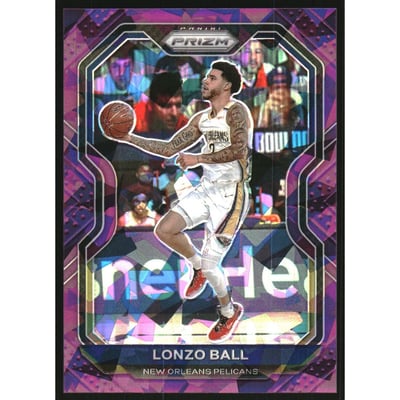 2020-21 Panini Prizm Prizms Purple Ice #224 Lonzo Ball