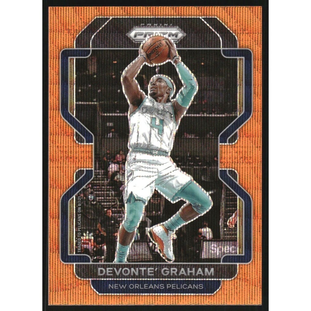 2021-22 Panini Prizm Prizms Orange Wave #184 Devonte' Graham