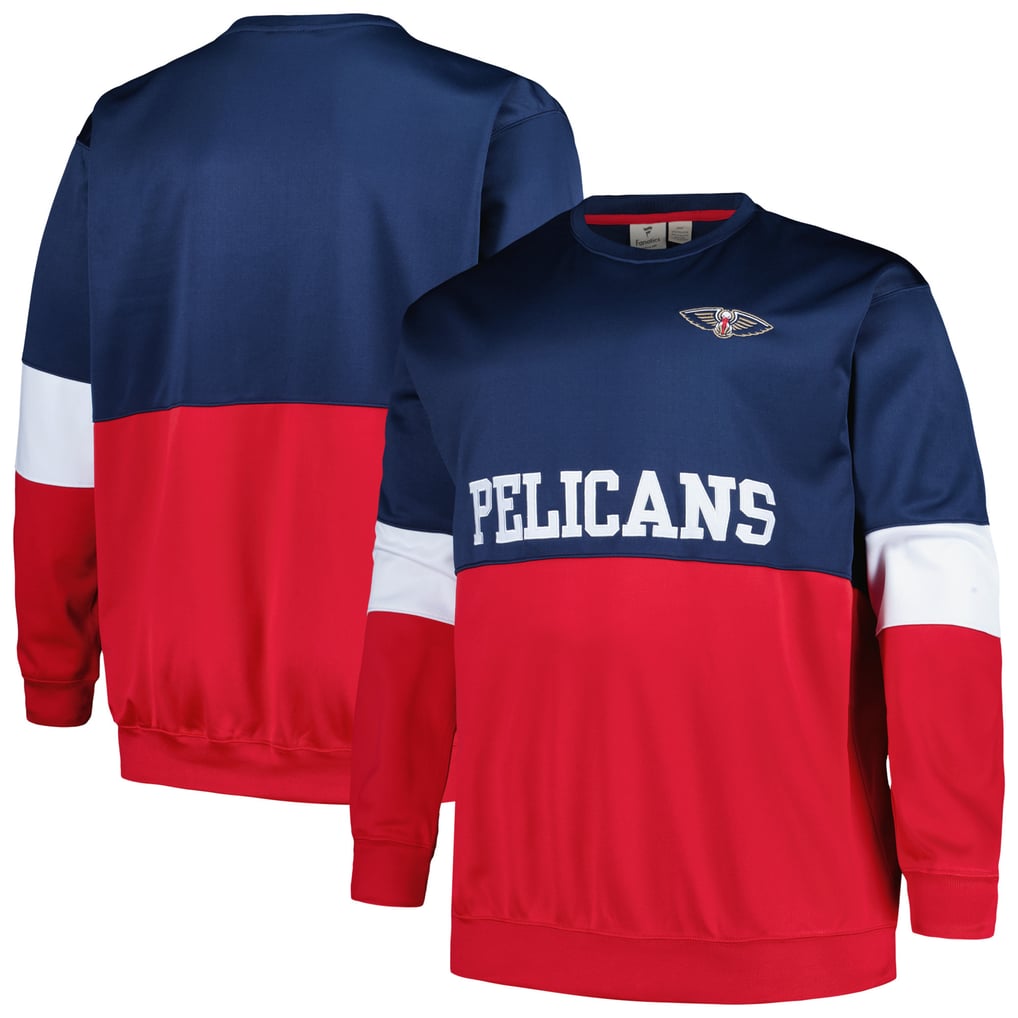 New Orleans Pelicans Fanatics Big & Tall Split Pullover Sweatshirt - Navy/Red