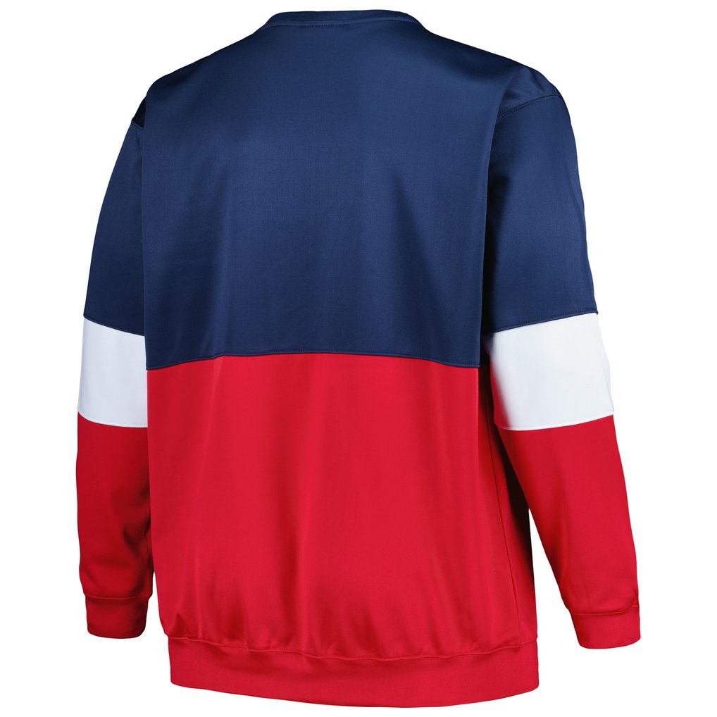 New Orleans Pelicans Fanatics Big & Tall Split Pullover Sweatshirt - Navy/Red