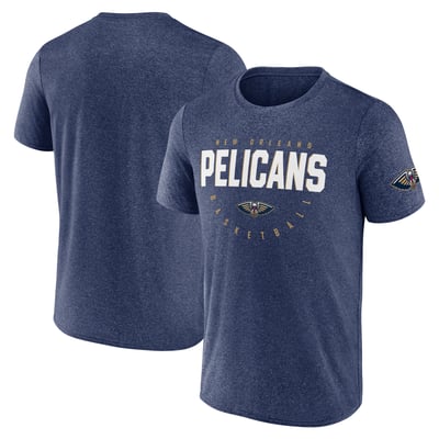 New Orleans Pelicans Logo Athletic Block Practice Performance T-Shirt - Heather Navy