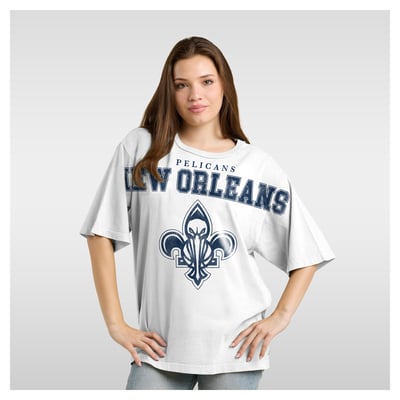  New Orleans Pelicans Fanatics Women's Spirit Relaxed Jersey T-Shirt - White
