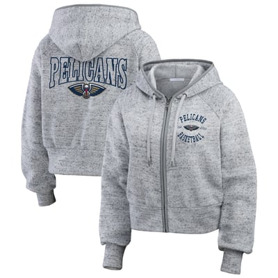 New Orleans Pelicans WEAR by Erin Andrews Women's Speckled Radiator Full-Zip Hoodie - Heather Gray