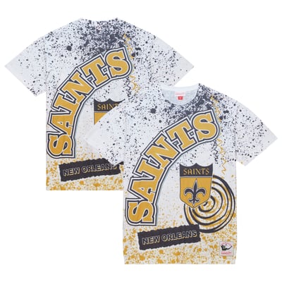 New Orleans Saints Mitchell & Ness Team Burst Sublimated T-Shirt - White