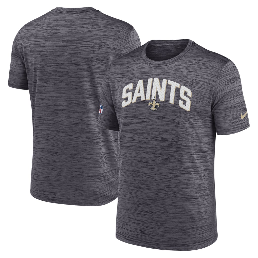 New Orleans Saints Nike Sideline Velocity Athletic Stack Performance T-Shirt - Black
