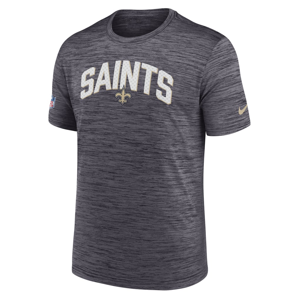 New Orleans Saints Nike Sideline Velocity Athletic Stack Performance T-Shirt - Black
