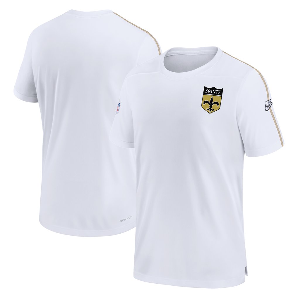 New Orleans Saints Nike Sideline Alternate Logo Coach Performance Top - White