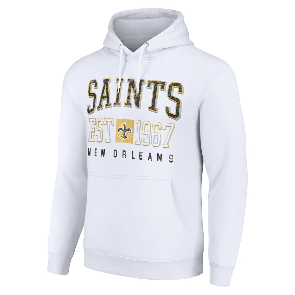 New Orleans Saints Starter Unisex Throwback Logo Pullover Hoodie - White