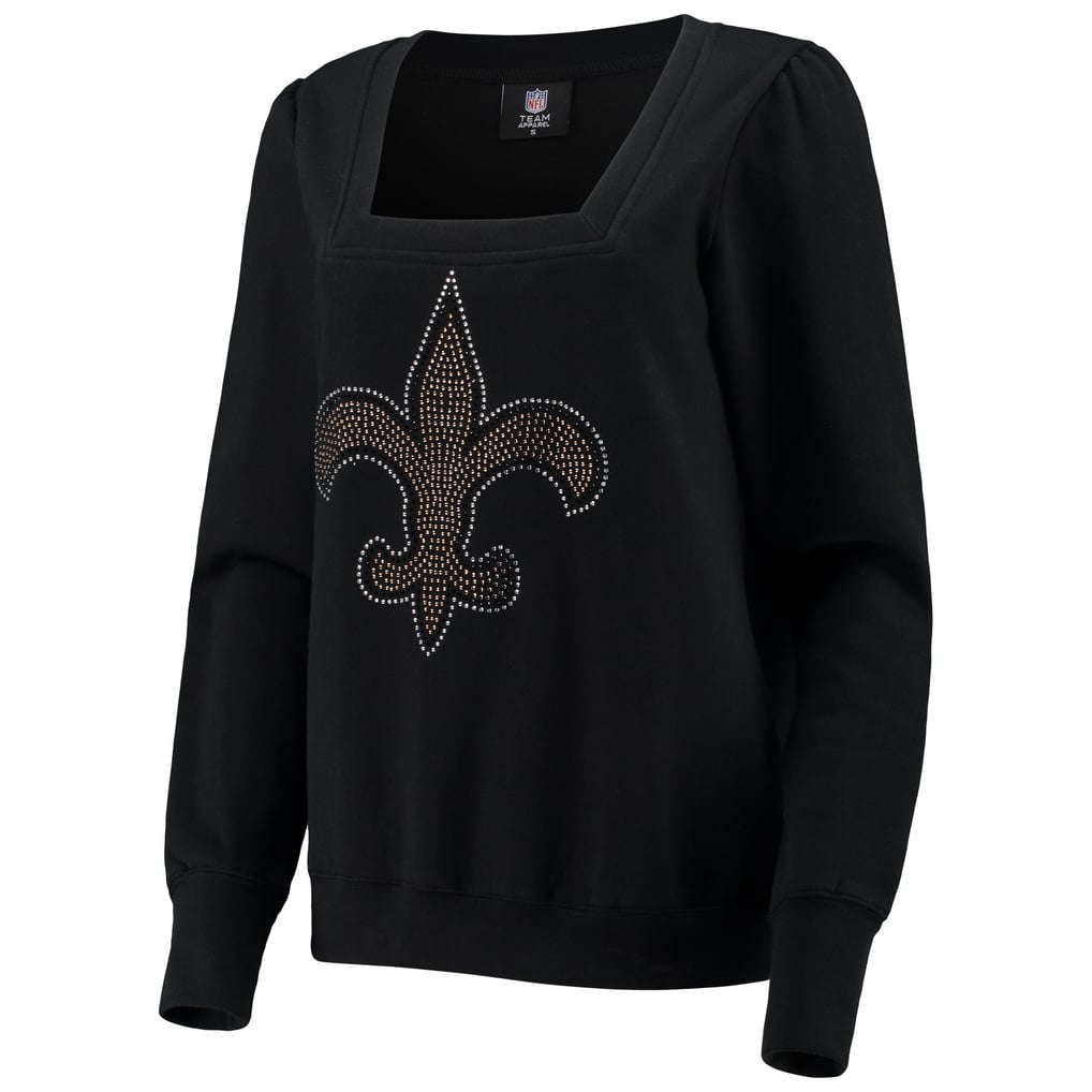 New Orleans Saints Cuce Women's Winners Square Neck Pullover Sweatshirt - Black