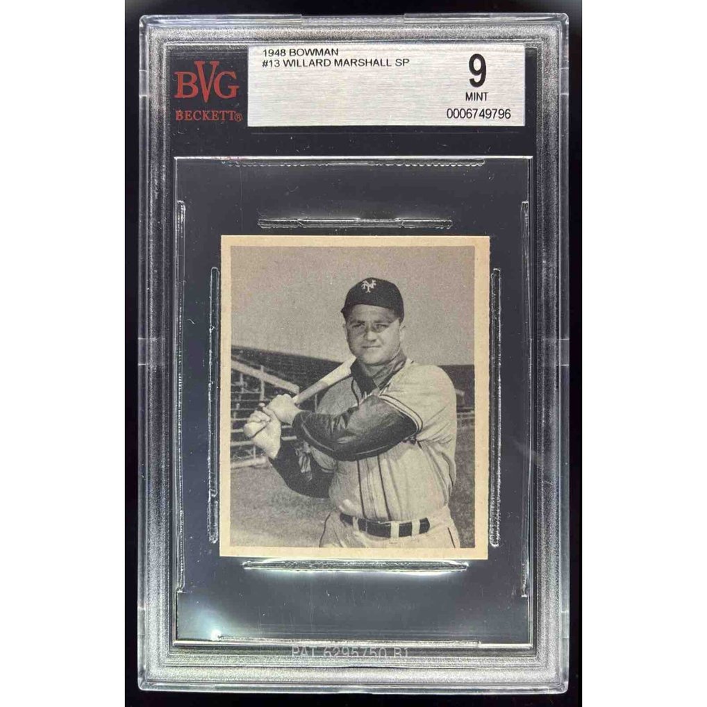 1948 Bowman #13 Willard Marshall RC BGS 9