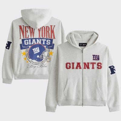New York Giants Abercrombie & Fitch  Fleece Full-Zip Hoodie - Gray