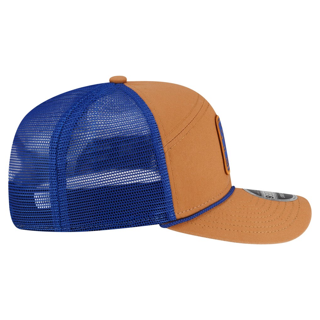  New York Giants New Era Team Patch Split Panel 9SEVENTY Adjustable Trucker Hat - Brown/Royal