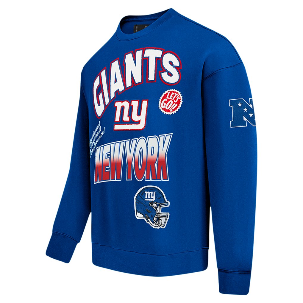 New York Giants Pro Standard Turn It Up Drop Shoulder Pullover Sweatshirt - Royal