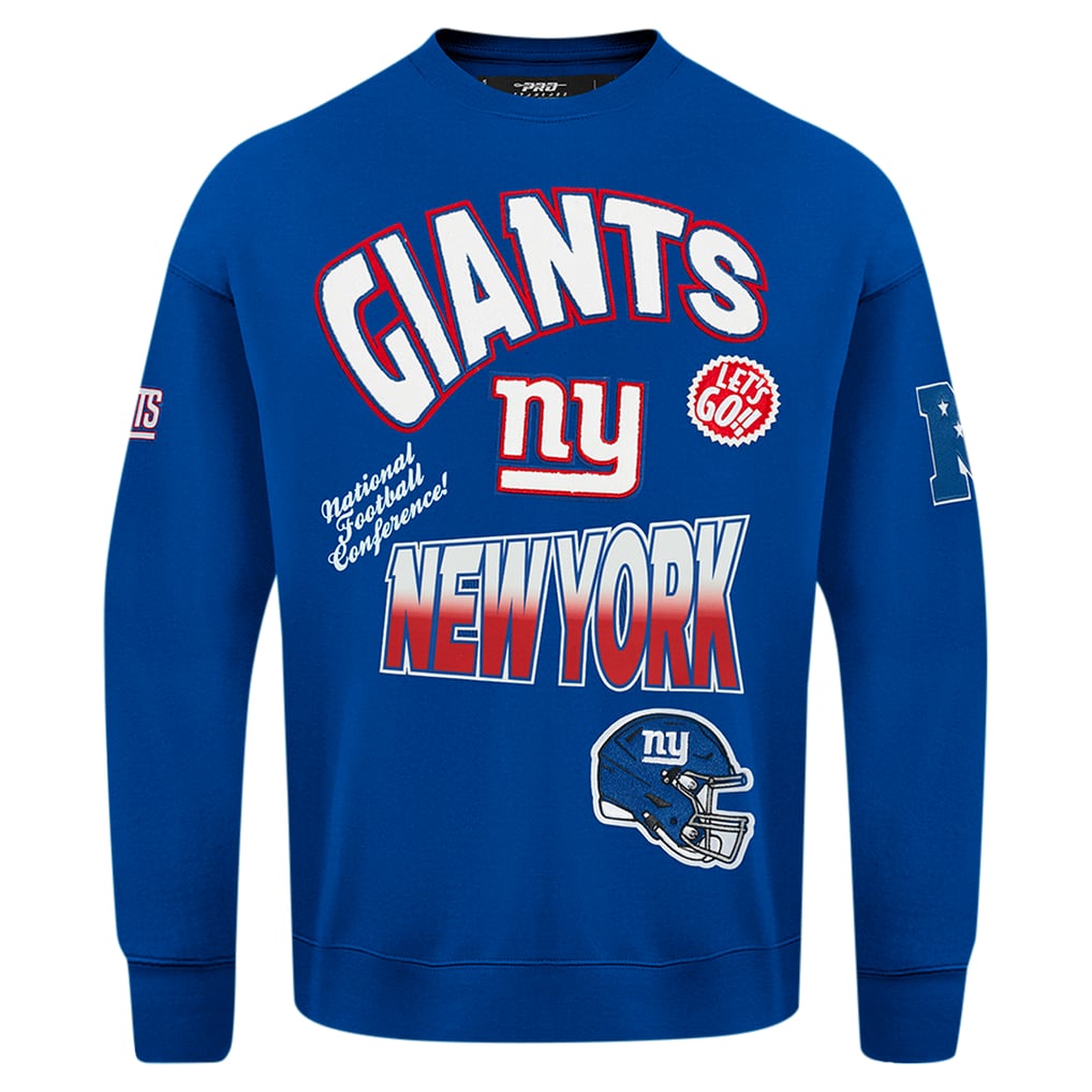 New York Giants Pro Standard Turn It Up Drop Shoulder Pullover Sweatshirt - Royal