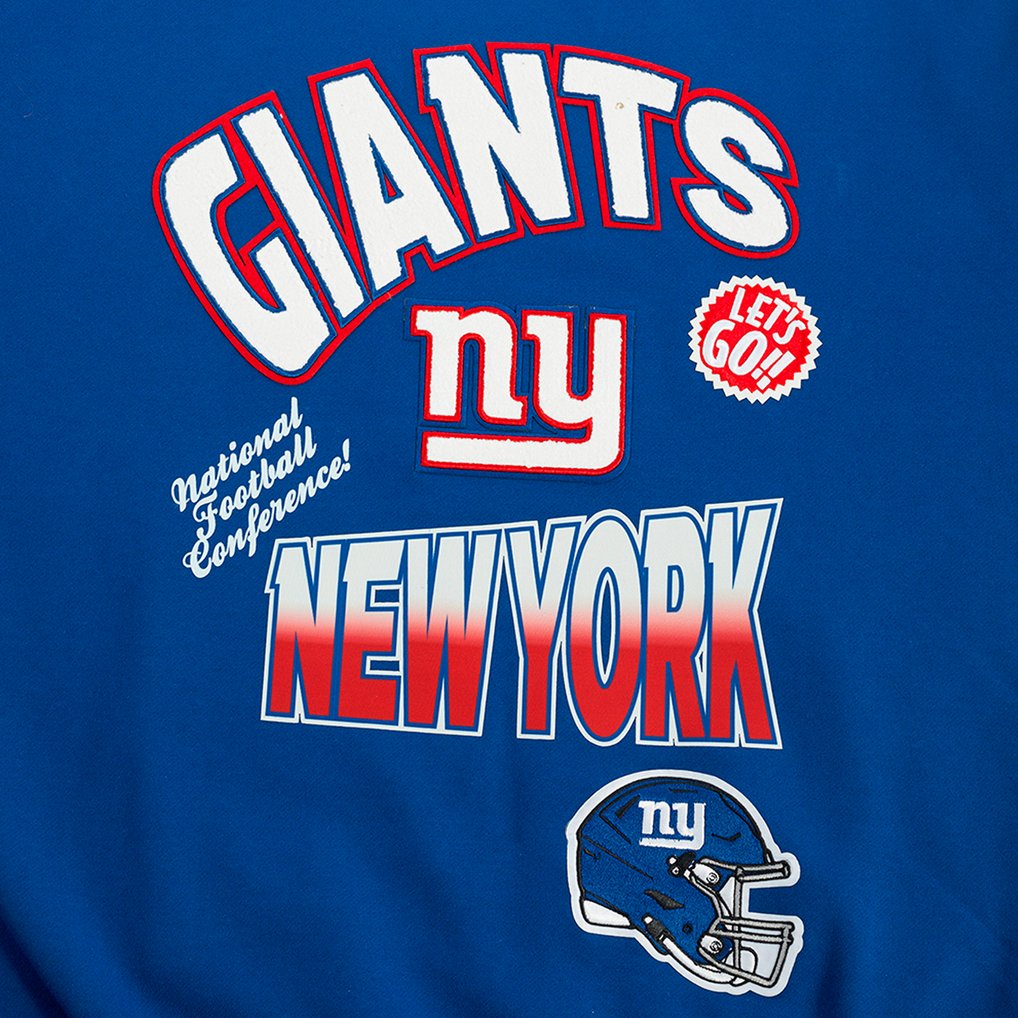 New York Giants Pro Standard Turn It Up Drop Shoulder Pullover Sweatshirt - Royal