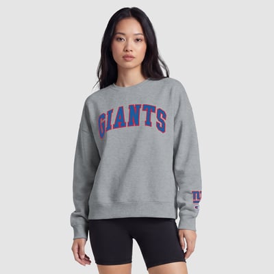 New York Giants Champion Women's Contrast Lined Sweatshirt - Heather Gray